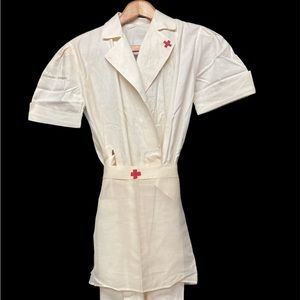 Vintage 1940’s/1950’s Nursing Uniform and Apron and headpiece.